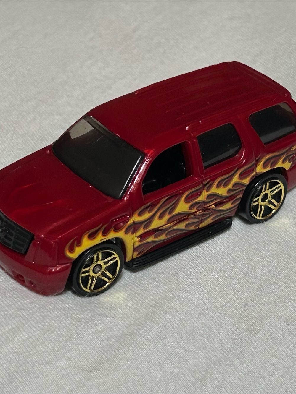 Hot Wheels '07 Cadillac Escalade with Dark Red & Yellow Flames